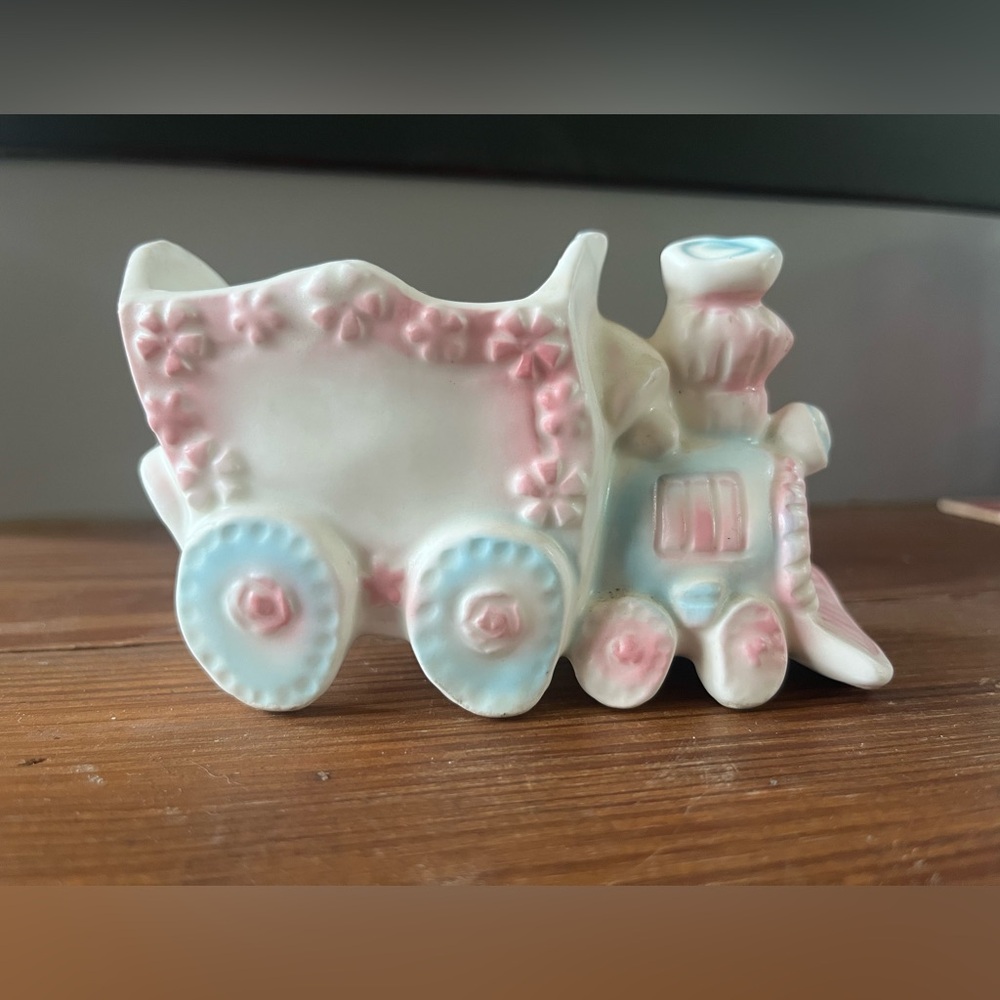 Pastel Train Figurine by Ardco - vintage ceramic